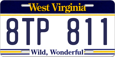 WV license plate 8TP811