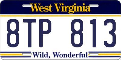 WV license plate 8TP813