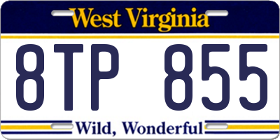 WV license plate 8TP855