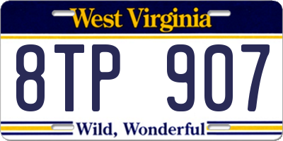 WV license plate 8TP907