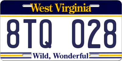 WV license plate 8TQ028