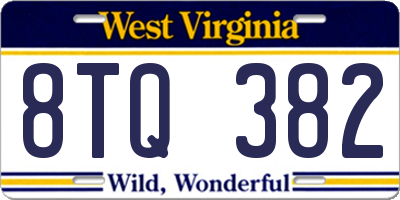WV license plate 8TQ382