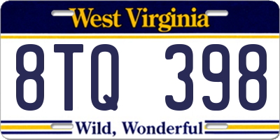WV license plate 8TQ398