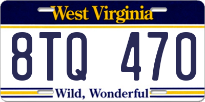 WV license plate 8TQ470