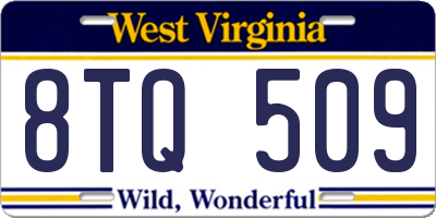 WV license plate 8TQ509