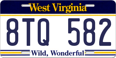 WV license plate 8TQ582