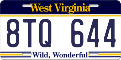 WV license plate 8TQ644
