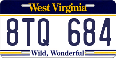 WV license plate 8TQ684