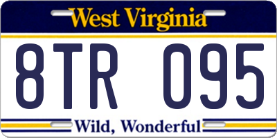 WV license plate 8TR095