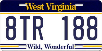WV license plate 8TR188