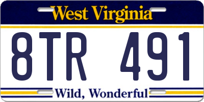 WV license plate 8TR491