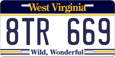 WV license plate 8TR669
