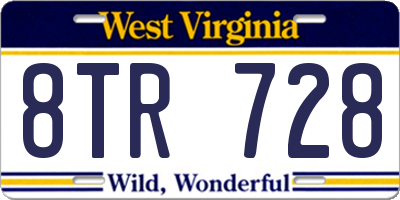 WV license plate 8TR728