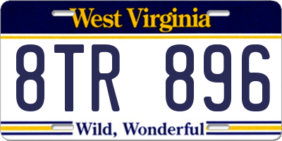 WV license plate 8TR896