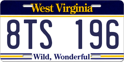 WV license plate 8TS196