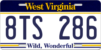 WV license plate 8TS286