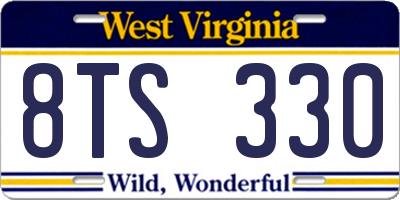 WV license plate 8TS330