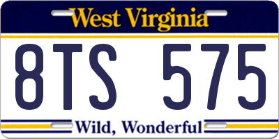 WV license plate 8TS575