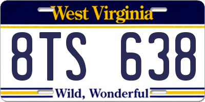 WV license plate 8TS638