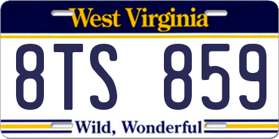 WV license plate 8TS859