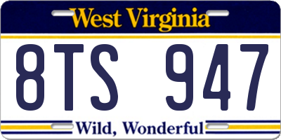 WV license plate 8TS947