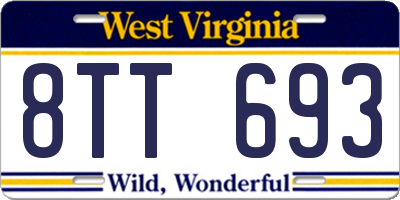 WV license plate 8TT693