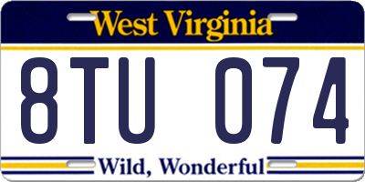WV license plate 8TU074