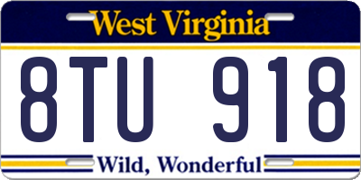 WV license plate 8TU918