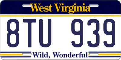 WV license plate 8TU939