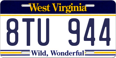 WV license plate 8TU944