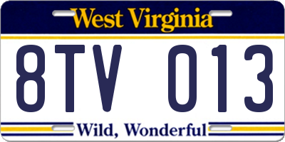 WV license plate 8TV013