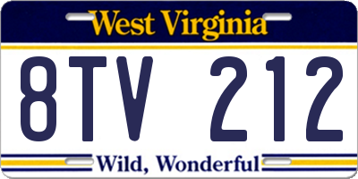 WV license plate 8TV212