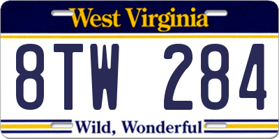 WV license plate 8TW284