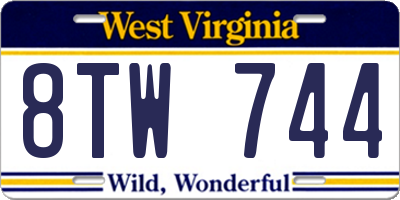 WV license plate 8TW744