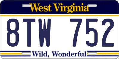 WV license plate 8TW752