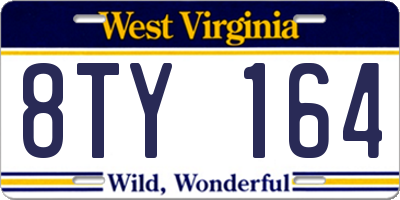 WV license plate 8TY164
