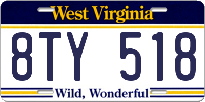 WV license plate 8TY518