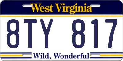 WV license plate 8TY817