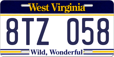 WV license plate 8TZ058