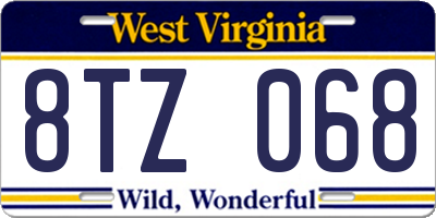 WV license plate 8TZ068