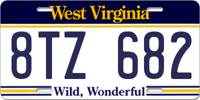 WV license plate 8TZ682