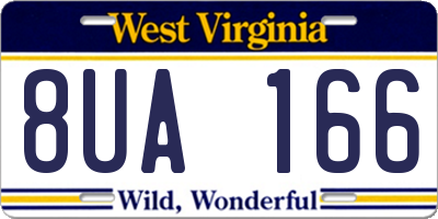 WV license plate 8UA166