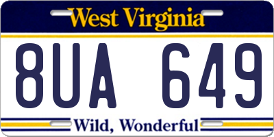 WV license plate 8UA649