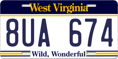 WV license plate 8UA674