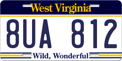WV license plate 8UA812