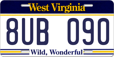 WV license plate 8UB090