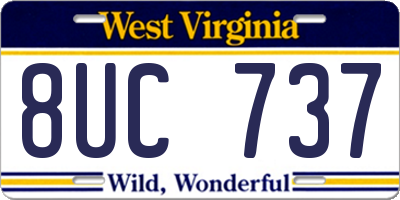 WV license plate 8UC737