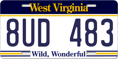 WV license plate 8UD483