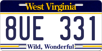 WV license plate 8UE331