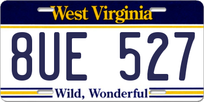 WV license plate 8UE527